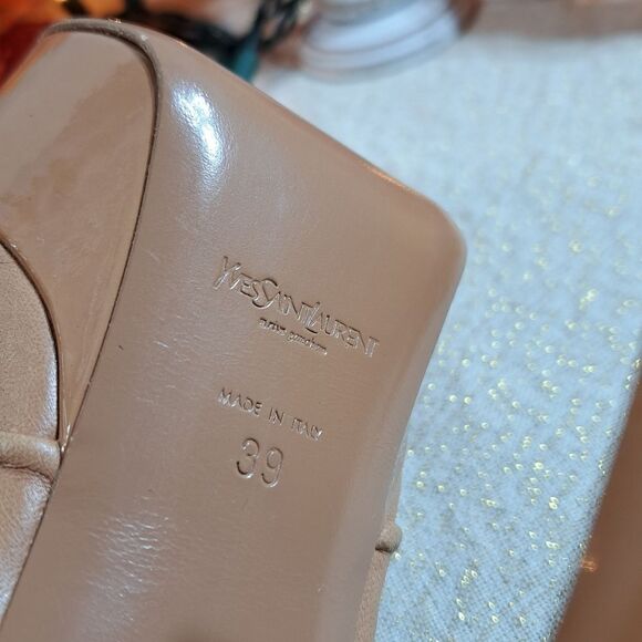 Yves Saint Laurent Paris Platform Heel Authentic Rive Gauche Lambskin Trim EUC - Picture 13 of 17